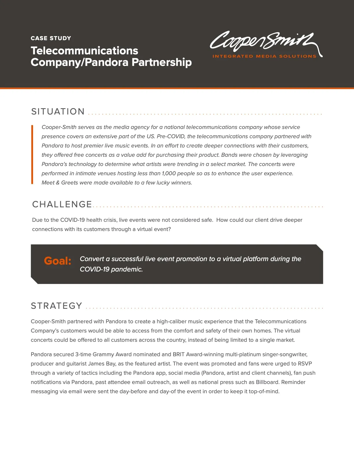 Telecommunications Company Pandora Partnership